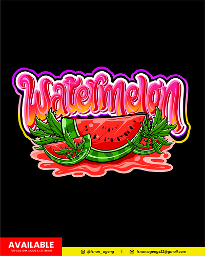 Watermelon Logo custom logo hand drawn lettering lettering logo logotype typography watermelon watermelon logo