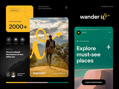 Brand Identity For Travelling adventure booking app branding brand brand guideline branding branding design clean design logotype minimalist travel travelling ui ux visual brand identity visual identity