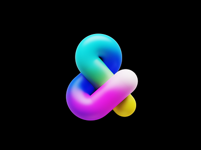 Ampersand 3D Logo 3d agency big blender branding cinema4d color colorful for sale unused buy glossy gradient graphic design modern presentation volume