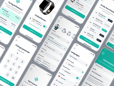 nightingale UI Kit: AI Medical & E-Pharmacy | Profile Settings account setting account settings ai healthcare app ai medical app ai pharmacy app clean healthcare ui kit minimal modern profile setting profile setting ui profile settings setting setting ui settings settings ui simple teal user setting user settings