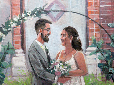 Live wedding painting - Sittard, the Netherlands acrylic paint couple live painter live wedding painter netherlands painting portrait wedding wedding couple wedding painting