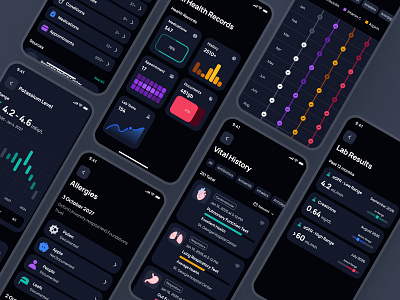 nightingale: AI Medical & E-Pharmacy | Electronic Health Record ai healthcare app ai medical app ai pharmacy app clean dark mode dark ui ehr ehr app ehr ui electronic health record electronic health record app electronic health record ui healthcare ui kit lab app medical app medical ui kit minimal modern pharmacy ui kit simple