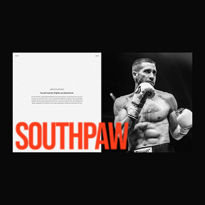 SOUTHPAW — WEBSITE box design film first screen hero section landing page ui web design