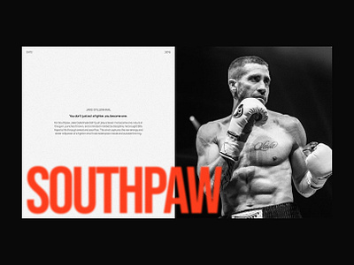 SOUTHPAW — WEBSITE box design film first screen hero section landing page ui web design