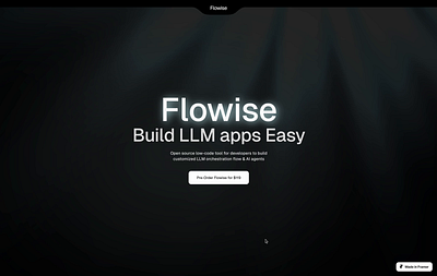 AI Workflow Landing page ai chatgpt code dark framer landingpage llm