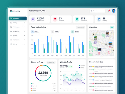 Parking & Fine Management Platform admin panel analytics app design car park dashboard design dribbble figma graphs parking parking management product design saas ui user experience user interface ux visual design web app web app design