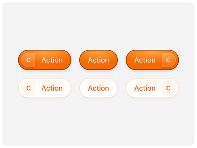 Action Button 🧡 action button clean component cta design design system element gradient interface minimal neumorphism orange press simple skeumorphism tap ui