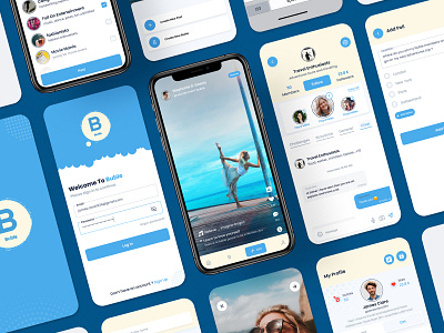 Social Media App appdesign appui bubbleapp creativeexpression digitalcommunity directmessaging interactivedesign mediaposts mobileui socialfeatures socialfeeds socialmediaapp socialmediadesign socialmediatrends socialnetworking userexperience videosharing