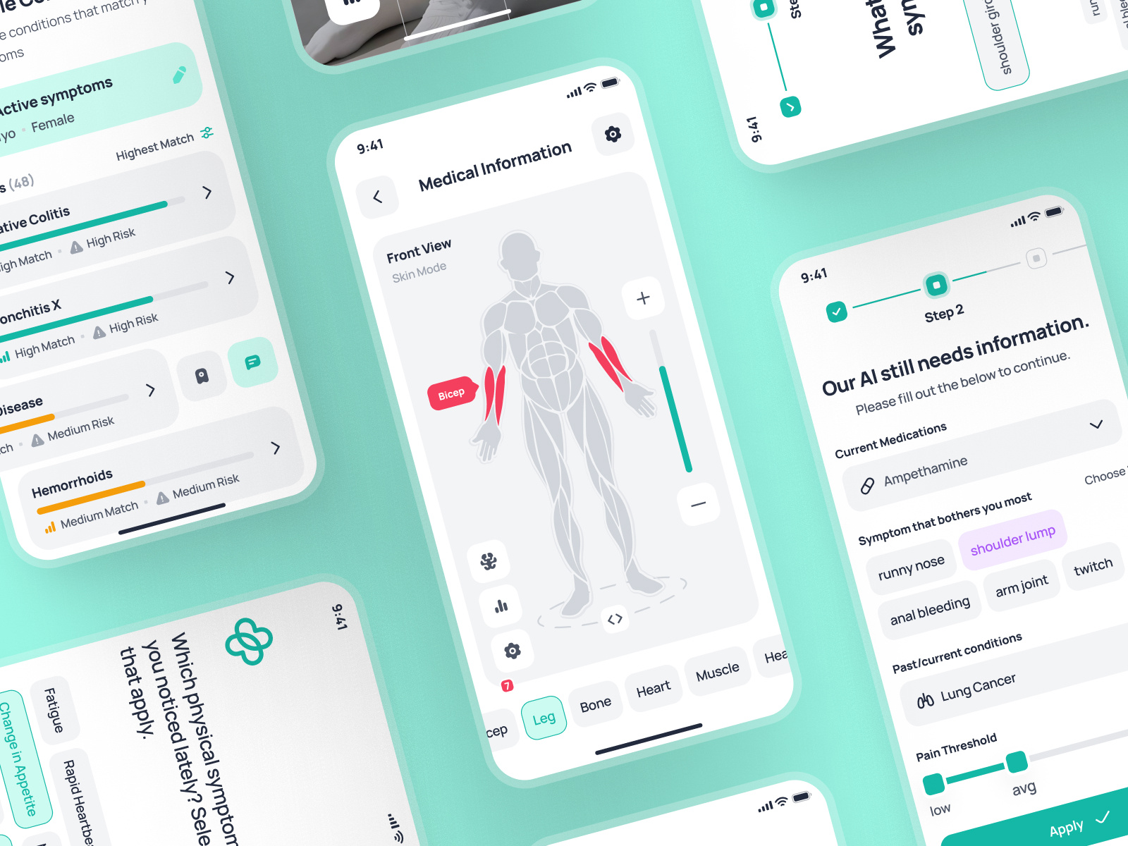 nightingale: AI Medical & E-Pharmacy | Symptom Checker ai symptom checker app clean dark mode dark ui disease app doctor listing figma ui kit healthcare ui kit listing ui medical app medical ui kit minimal modern pharmacy ui kit simple symptom app symptom checker app virtual care ui virtual health virtual health app