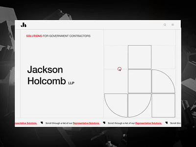 Jackson Holcomb LLP — Homepage Animation animation bachoodesign branding cards clean design desktop homepage horizontal hover interface logo motion graphics outline scroll ui ux website