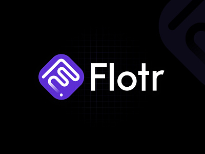 Flotr Design Agency Logo branding clean compan dark design flat freebie logo mark purple web website white