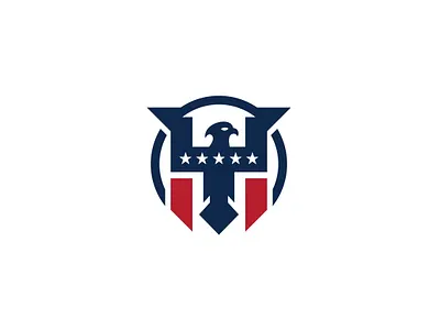 Letter H Eagle Logo american animal bird creative eagle fly h logo hawk letter h modern star wing