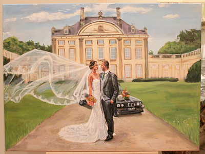 Live wedding painting | Belgium, castle art belgium castle couple live live painter paint painting portrait wedding painting