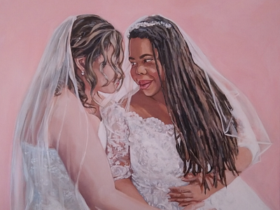 Brides - wedding painting from photo art bride painting wedding