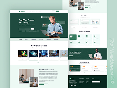 JobPot- Job Finder Website agency design freelancer job job finder job platform job portal job search landingpage ui ui design uiux ux ux design webdesign website