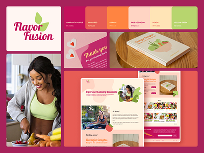 FlavorFusion Moodborad brand branding color palette design food healthy lifestyle landing page lifestyle logo moodboard print materials ui vibrant brand website