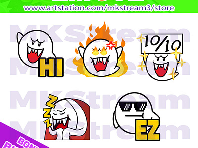 Twitch Emotes Ghost Boo hi, comfy, perfect, rage & ez pack animated emotes anime boo boo emotes cute design emotes ez ghost emotes halloween halloween emotes horror illustration mario emotes rage emotes sleep emotes sub badge super mario bros twitch emotes waving