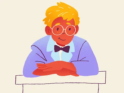 School time boy character design digitalillustration flat illustration kids school simple