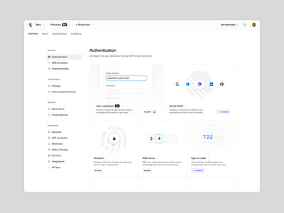 Authentication with Clerk authentication clerk design icons illustration interface ui ui design user experience user interface ux