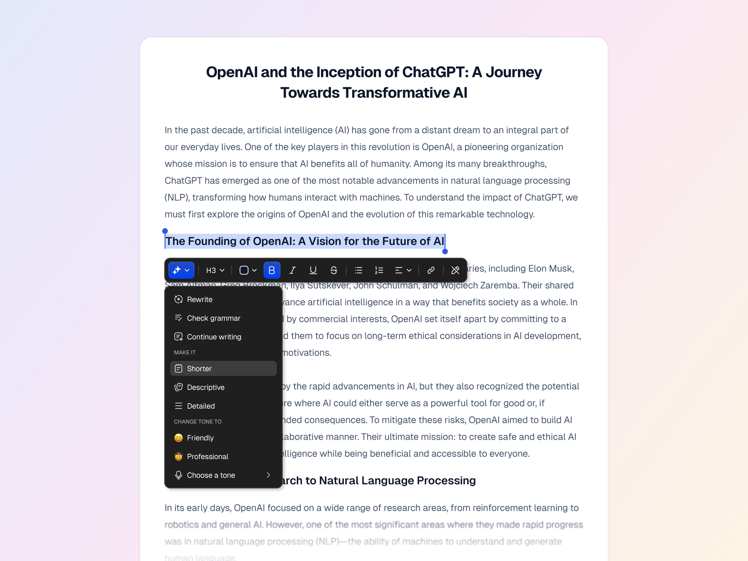 AI Rich Text Editor / WYSIWYG Editor 🪄 by Venkata Sathyasai on Dribbble
