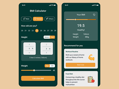 BMI Calculator app design bmi bmi calculator ui