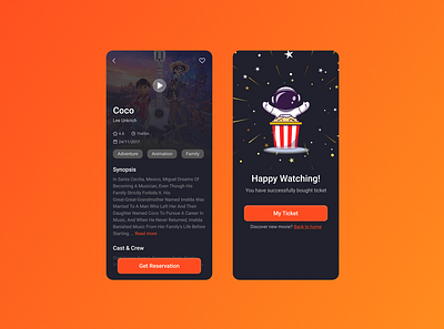 Order success app design mobile design order success ticket ui