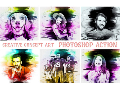 Creative Concept Art Photoshop Action canvas concept art creative concept digital art digital painting drawing oil paint paint painting photo effect photo manipulation photoshop action professional realistic watercolor watercolor art