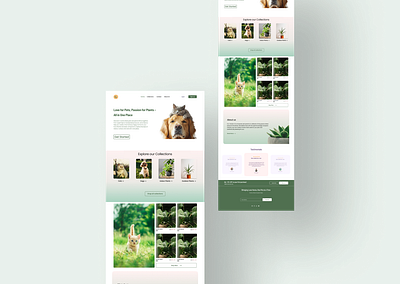 Pets and Plants landing page landing page pets and plants promi tasnim ui uiux ux web page zarin