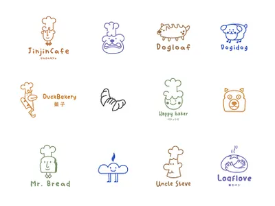 Cafe and Bakery logo design collection 【01】 bakery brand branding cafe cute designer graphic design icon illustration line logo logo designer logo mark logodesign logos logotype mark minimalistic symbol vector