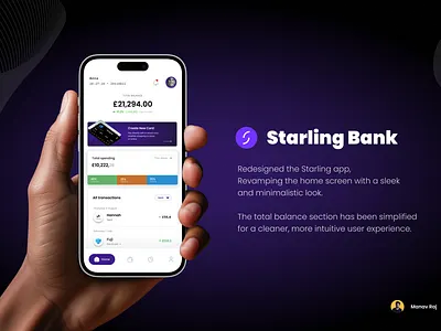 Starling App 2024 Revamp ✨💷 – Sleeker, Smarter, Simpler! banking banking app design fintech ui