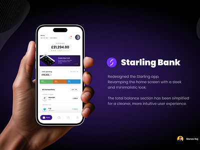 Starling App 2024 Revamp ✨💷 – Sleeker, Smarter, Simpler! banking banking app design fintech ui