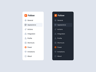 Light and dark sidebar assets follow icon design icon pack icon set icons mingcute