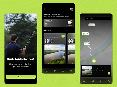 Day 13 Of UI - Fishing App app design fish fishing fishing app fun graphic design mobile mobile app ui ux