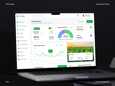 Farm Management Dashboard UI Design admin dashboard admin panel admin panel ui agriculture dashboard dashboard desıgn farm farm management farming figma ui design uiux