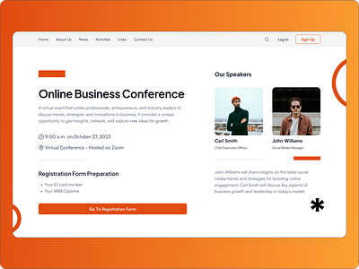 Online Business Conference branding business conference design agency form online online business registration ui web design website