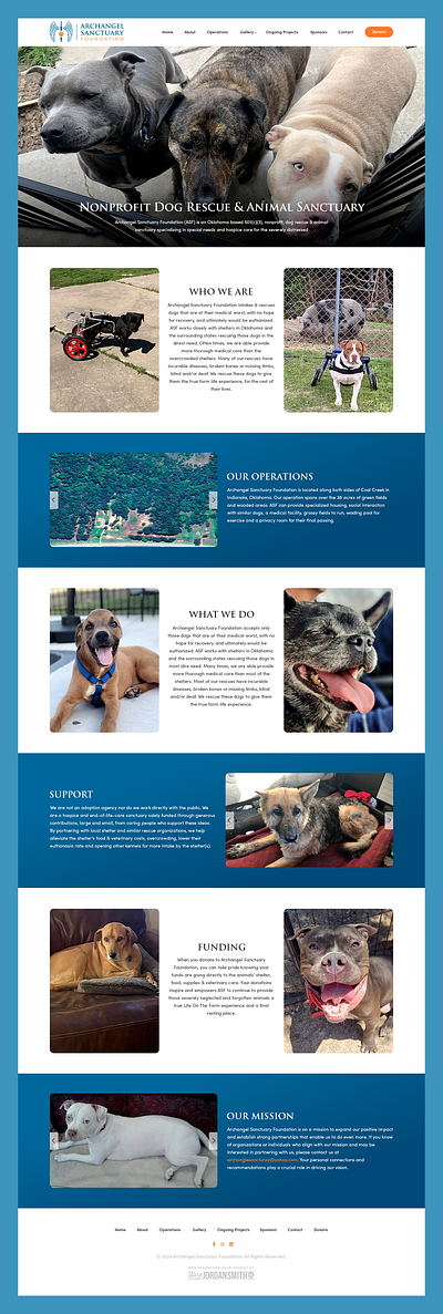 Archangel Sanctuary Foundation // Web Design animal dog donate donation non profit pet rescue sanctuary volunteer web design