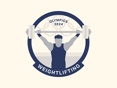 Weightlifting Olympics 2024 | Badge badge graphic design illustration olympics olympics 2024 vector weightlifting