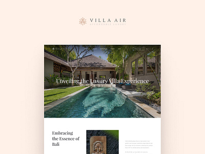 Villa Air Bali - UIUX Design for luxury villa website design ui ui design uiux web deign