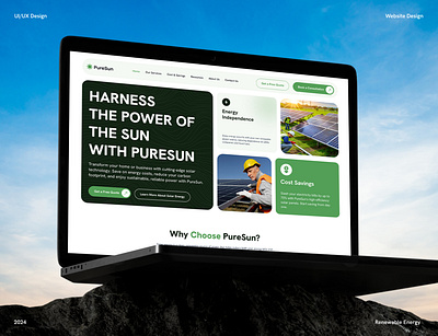 Renewable Energy - Solar Website UI Design figma landing page design renewable renewable energy solar solar energy solar system ui ui design uiux ux website website design website ui design