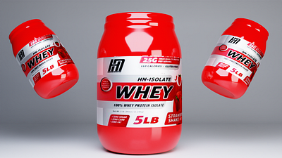 UV 3D Model 15: Protein Powder Product 3d animation app branding design graphic design illustration logo motion graphics typography ui ux vector