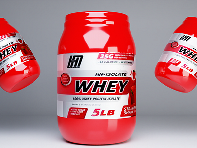 UV 3D Model 15: Protein Powder Product 3d animation app branding design graphic design illustration logo motion graphics typography ui ux vector