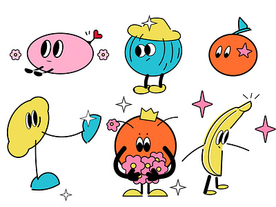 FRUIT CHARACTERS character design characters fruit stickers