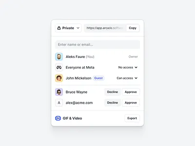 Share panel app icons interface modal panel share sharing ui ux