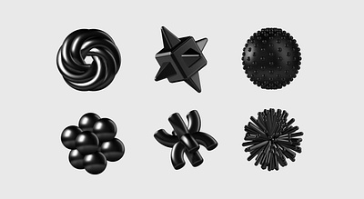 Set of abstract shapes 3d icons modeling shapes ui