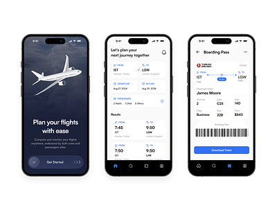 Flight Booking - Mobile App booking flight flight booking mobile mobile app travel ui