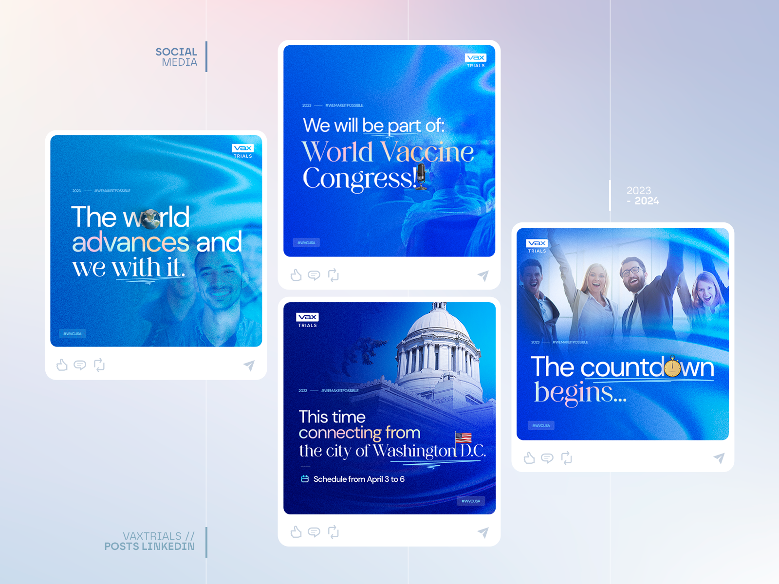 Social Media Posts VaxTrials design health linkedin post posts rrss social media