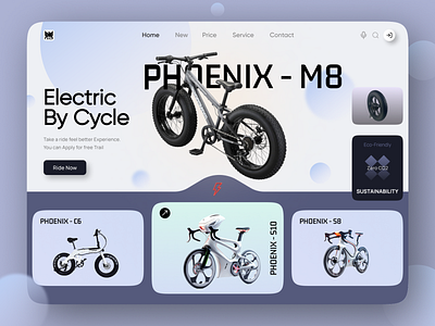 E-Bike Website Design bike branding cycle ebike ecycle electricbicycle electricbike home page home page design landing page mountainbike ui ui design web design website