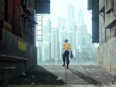 GITS///ALLEY 16bit 32bit 8bit animation crt game animation game art motion graphics pixel art pixels retro retrographics scifi