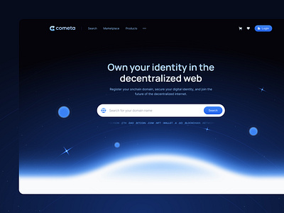 🚀 Web3 Onchain Domains - Hero Section Design dribbble