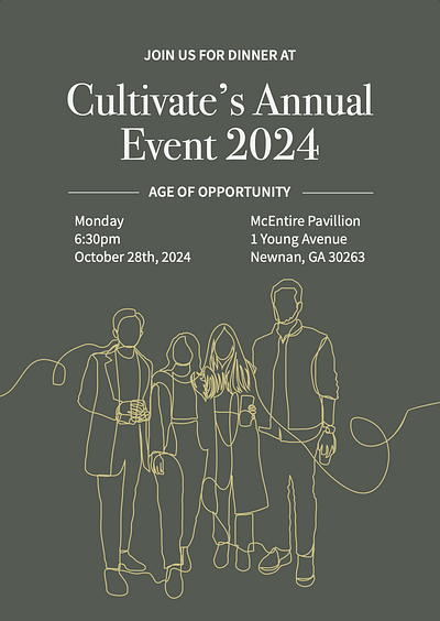 Cultivate Event Invitation branding design graphic design illustration invitation logo nonprofit poster typography